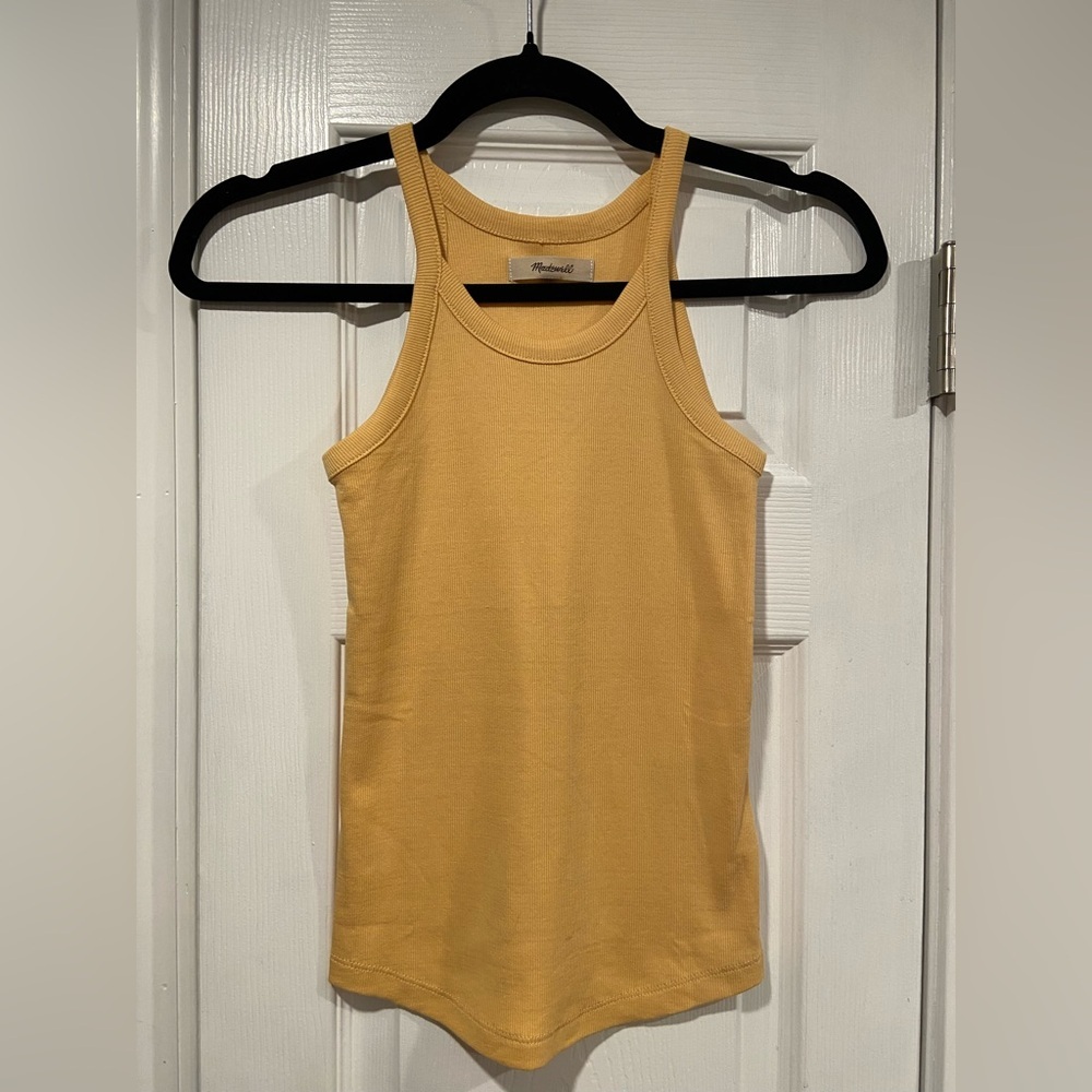 NWOT Madewell Size XS Peach Thin Strap Ribbed Supima Racerback Tank Top